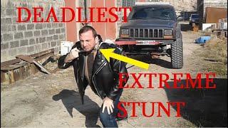 EXTREME STUNT / DEADLIEST / DEADLY / CAR  PULL by KNIFE / DAVIT VOSKANYAN