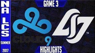 #1 Cloud 9 vs CLG Highlights Game 3 NA LCS Gauntlet, Regional World Qualifiers 2017 Final C9 vs CLG