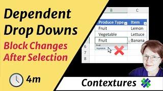 Block Changes in Excel Drop Down List