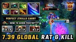 7.39 GLOBAL RAT & KILL HARD CARRY Anti Mage | Perfect 27KILLS Late Game Raid Boss | DOTA 2