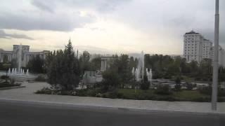 Turkmenistan Ashgabat Street scene marble buildings