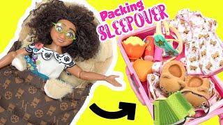 Disney Encanto Mirabel and Isabela Dolls Packing Backpack and Suitcase for Sleepover