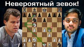 Магнус Карлсен проигрывает в 20 ходов Арджуну Эригайси! Tata Steel Chess India 2024 | Шахматы