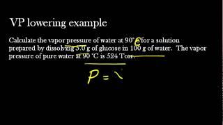 Vapor Pressure Lowering worked Example