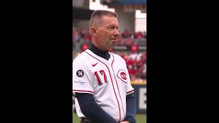 World Series champion Chris Sabo throws out first pitch on Opening Day