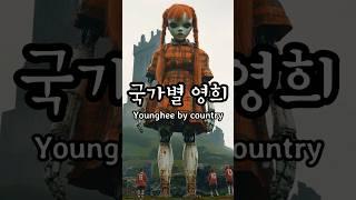 Younghee by country #squidgame #squidgame2 #netflix #horror #shorts #viral #younghee