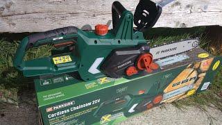 Chainsaw from Lidl. Cordless 20v. Parkside.