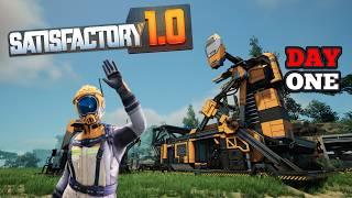 DAY ONE of Satisfactory 1.0 - New Start Let's Play Series and Sleep Aid - Tutorial Phase 0 Ep 1