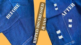 DIY ripped jeans/ HOW TO MAKE RIPPED JEAN/ RIPPED JEANS TUTORIAL/ THINGS I CAN DO ED 2