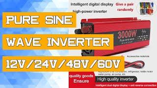 Pure Sine Wave Inverter 12V/24V/48V/60V To AC 110V 220V 3000/2200/2000/1000W Voltage Transformer Pow