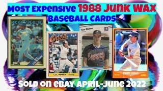 Most Expensive 1988 Junk Wax Baseball Cards eBay Sales -- April-June 2022