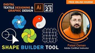 Shape Builder tool | Adobe illustrator Class-23 #shapebuildertool