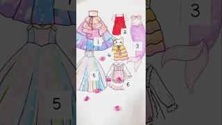우아하고 귀여운 랜덤 뽑기 코디! #random #diy #paperdolls #shorts #art  #paperdiy #종이인형