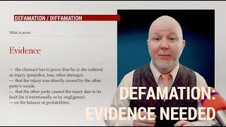 Defamation: Evidence you need