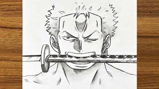 How to draw anime character for beginners  || How to draw Zoro Roronoa [ ONE PIECE ]