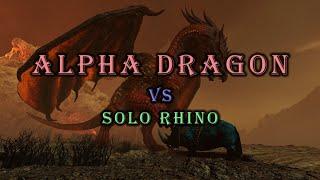 SOLO RHINO VS ALPHA DRAGON !!! | ARK: Survival Ascended Official PVE