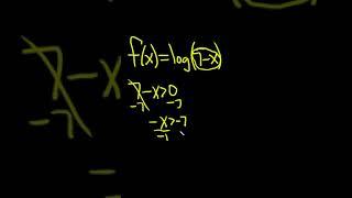 Domain of f(x) = log(7 - x) #shorts