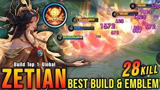 28 Kills!! New Hero Zetian Best Build and Emblem!! - Build Top 1 Global Zetian ~ MLBB