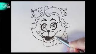 Как нарисовать Глэмрок Роксану, ФНАФ 9, How to draw Glamrock Roxanne Wolf, FNAF 9