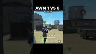 AWM 1 VS 6 PRACTICE CUSTOM MOMENT | GARENA FREE FIRE #shorts #youtubeshorts