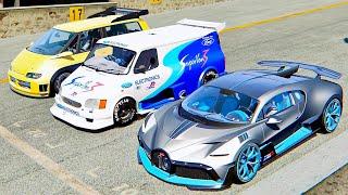 Bugatti Divo vs Renault Espace F1 vs Ford Supervan 3 - Old Spa