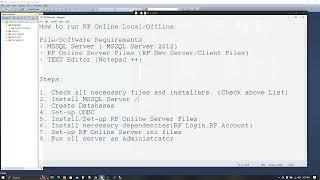How to Set-up RF Offline/Local Server
