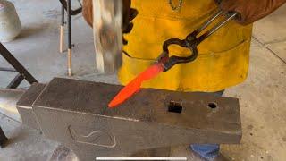 Small EDC Knife hand forged from a coil spring