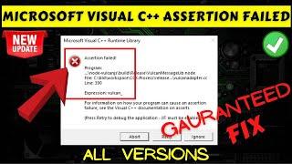 Microsoft Visual C++ Assertion Failed vulcanadapter.cc line 390 Fix