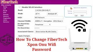 How To Change FiberTech Xpon Onu Wifi Password | HDV Phoelectron FiberTech Xpon Wifi Password Change