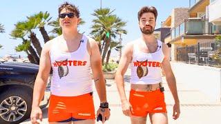 Wearing Hooters Outfits To Get Tips!