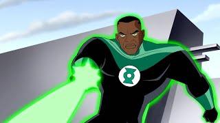 Green Lantern (John Stewart) DCAU Powers and Fight Scenes - Justice League Season 2