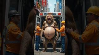 Rescue team helping pregnant monkey #humanity #animals #rescue #monkey #story #shorts