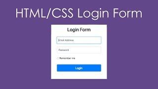 HTML & CSS Login Form with Bootstrap 4