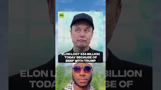 Elon Musk LOSES $34 BILLION in ONE DAY After Trump Feud Explodes!  #shorts #elonmusk
