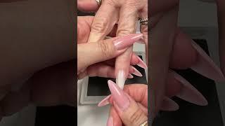 Almond to form nail extension snaps  #asmr ￼