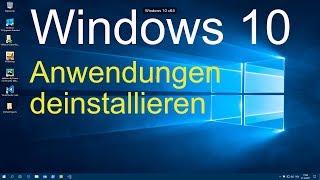 Windows 10 - Anwendungen deinstallieren