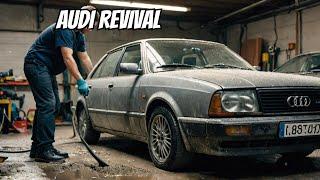 EXTREME CLEANING of Audi 90 ABANDONED for 10 years 