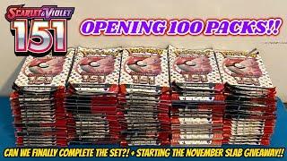 INSANE PULLS!! I opened 100 PACKS OF POKEMON 151 to try and COMPLETE THE SET!! + GIVEAWAY!!