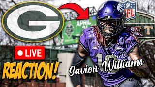 Packers Fan LIVE Reaction to the Selection of Savion Williams in Round 3!!