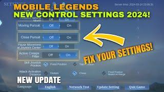 MLBB NEW CONTROL SETTINGS 2024! MOBILE LEGENDS SETTINGS 2024