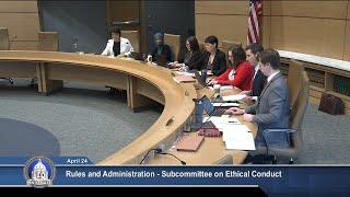 Rules and Administration - Subcommittee on Ethical Conduct - 04/24/25