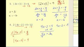 Absolute Value Equations