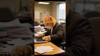 Office Cat saved the company.  #CatBoss #DramaticCat #animals #cat  #funny #shortvideo #funnycats