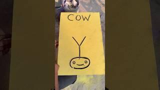 Y = How to draw A Cow step by step Picture for beginners #art #shorts