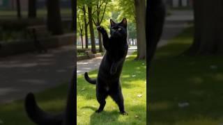 The Daylight Waltz: A Black Cat in the Park #viral #shorts #foreveryone #funny