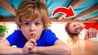 Eva and Friends play hide and seek in the Secret Rooms - Funny challenges for kids