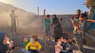 Village life. The effort of the Peren family to progress in the construction of a rural house