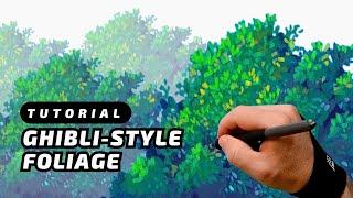 GHIBLI STYLE DRAWING Foliage real-time process