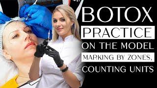 Botox PRACTICE on the model - marking by zones, counting units
