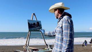 REAL TIME narration PLEIN AIR OIL PAINTING demonstration